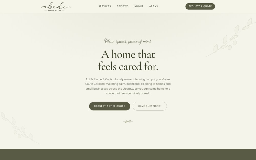 Abide Home & Co. website preview